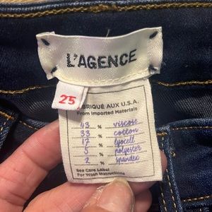 L”agence jeans size 25 dark wash mid rise